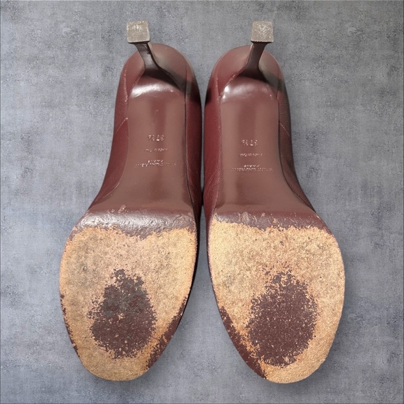 Authentic YSL Burgundy Leather Platform Pumps – Size 37.5 - Picture 5 of 5